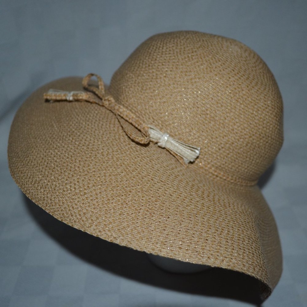 Sz S Jennifer Hoertz Tan Straw Beach Summer Hat - Picture 5 of 6